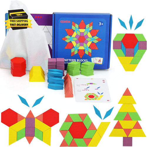 155 pcs wooden pattern - wooden, blocks