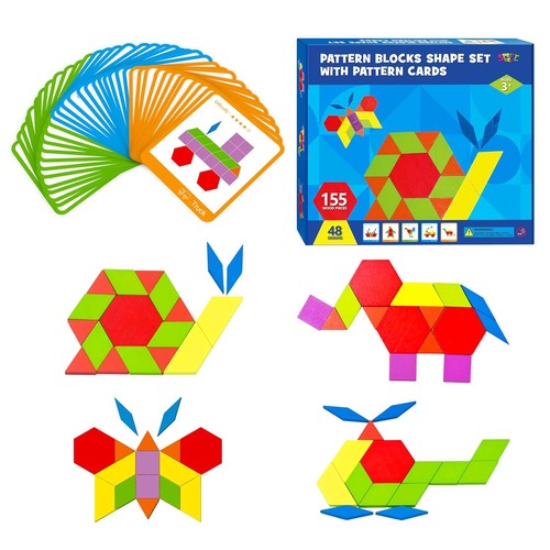 155 pcs wooden pattern blocks - pattern,