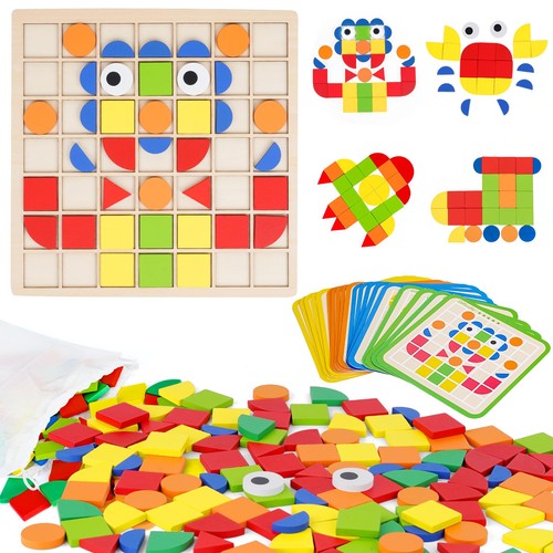 Wooden pattern blocks 142pcs - pattern,