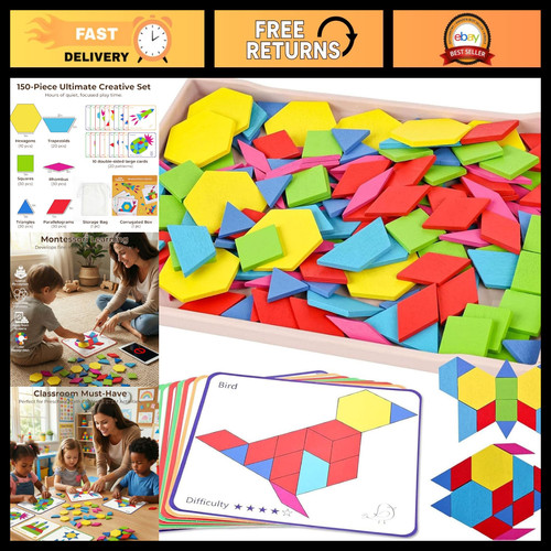 150pcs wooden pattern blocks - 150pcs,