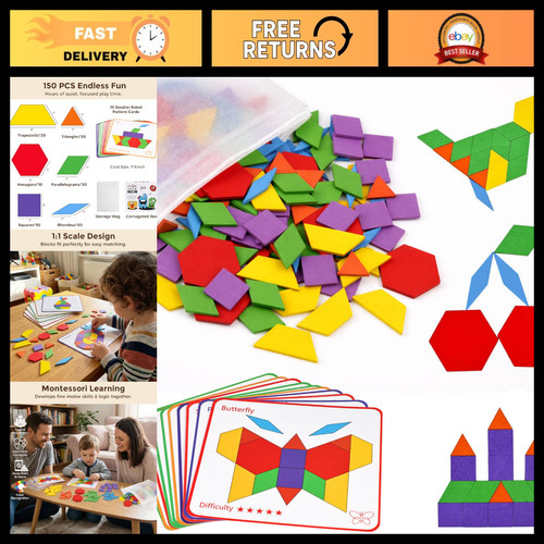 Wooden pattern blocks set - pattern,