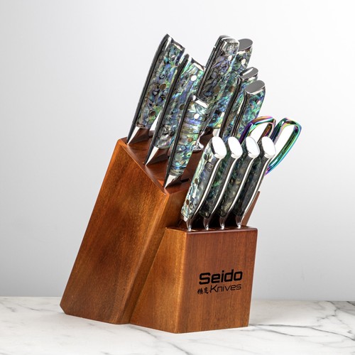 Piece awabi knife block - knife, set