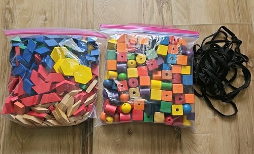 Lot geometric wooden - of,