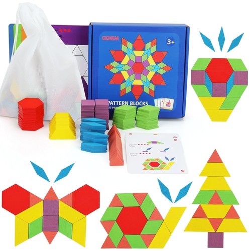 Wooden pattern blocks - wooden, set