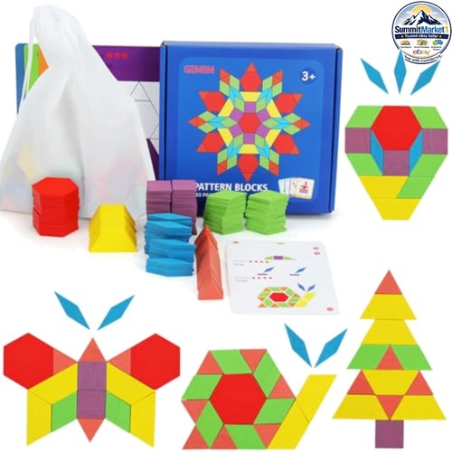 Wooden pattern blocks set 155 - pattern,
